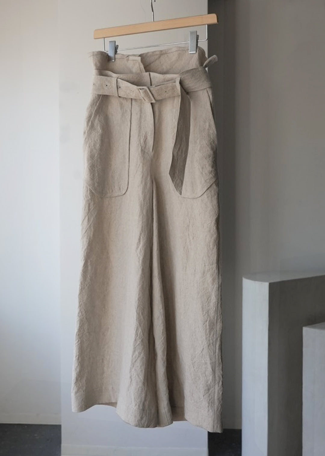 dish cloth linen pants (beige)