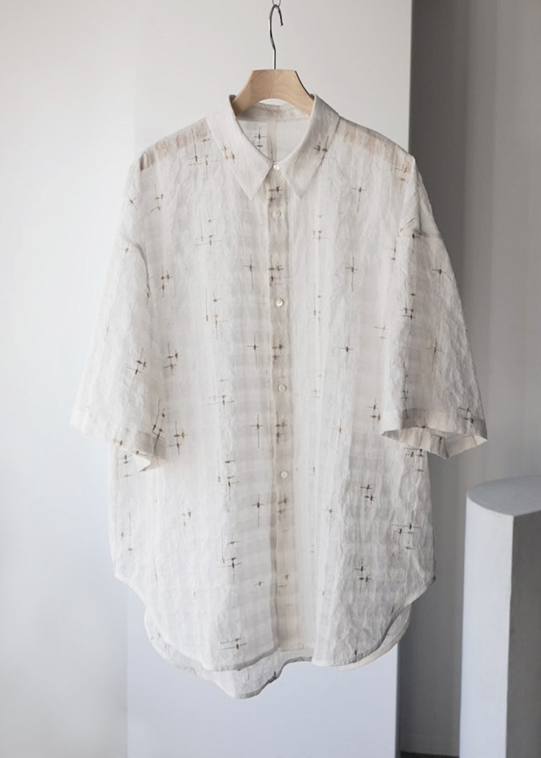 sparkle embroidery shirt (white)