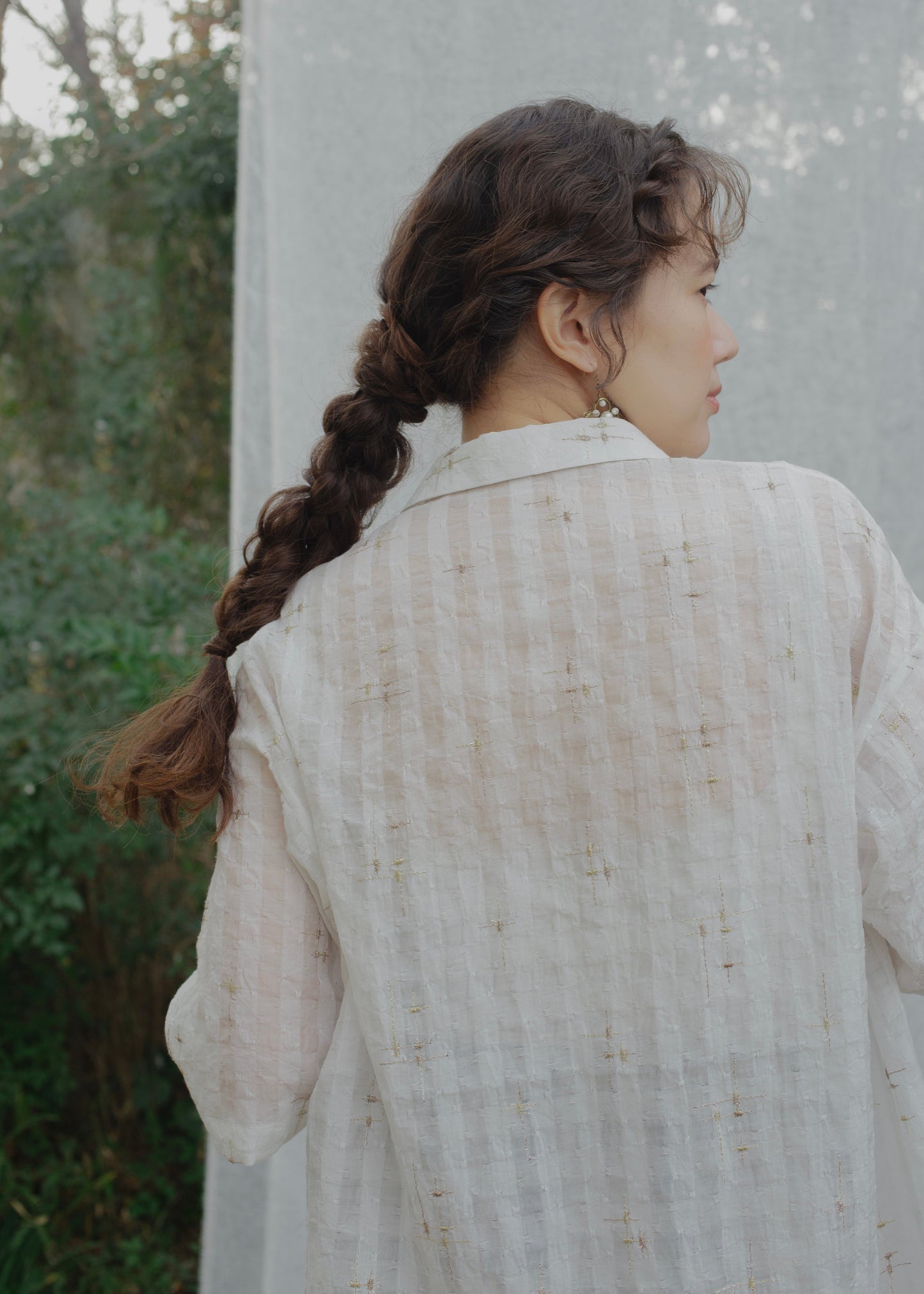 sparkle embroidery shirt (white)