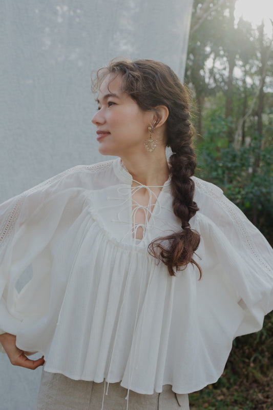 3ren 蝴蝶結上衣(白色)