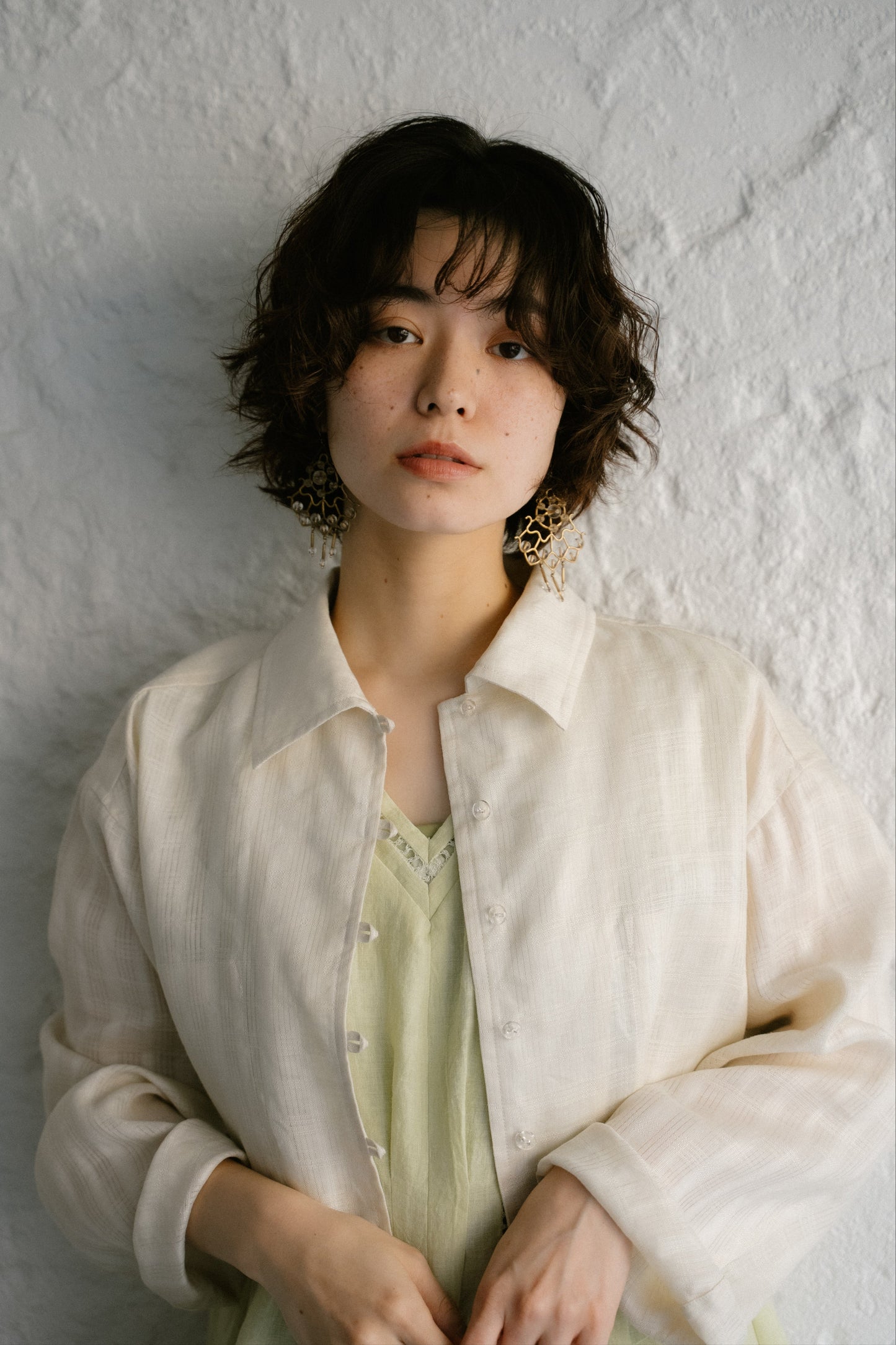 linen check short jacket