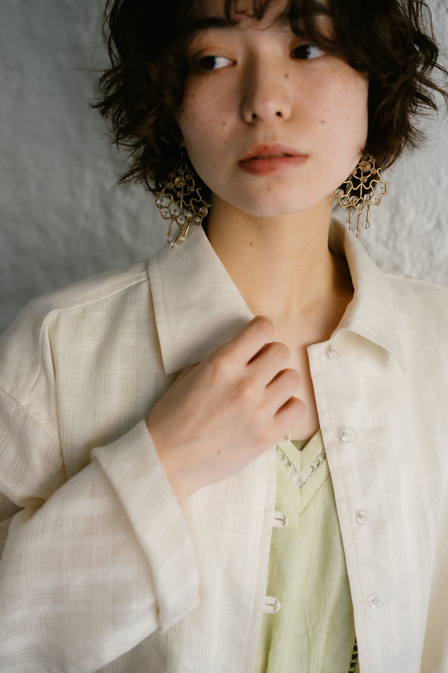 linen check short jacket