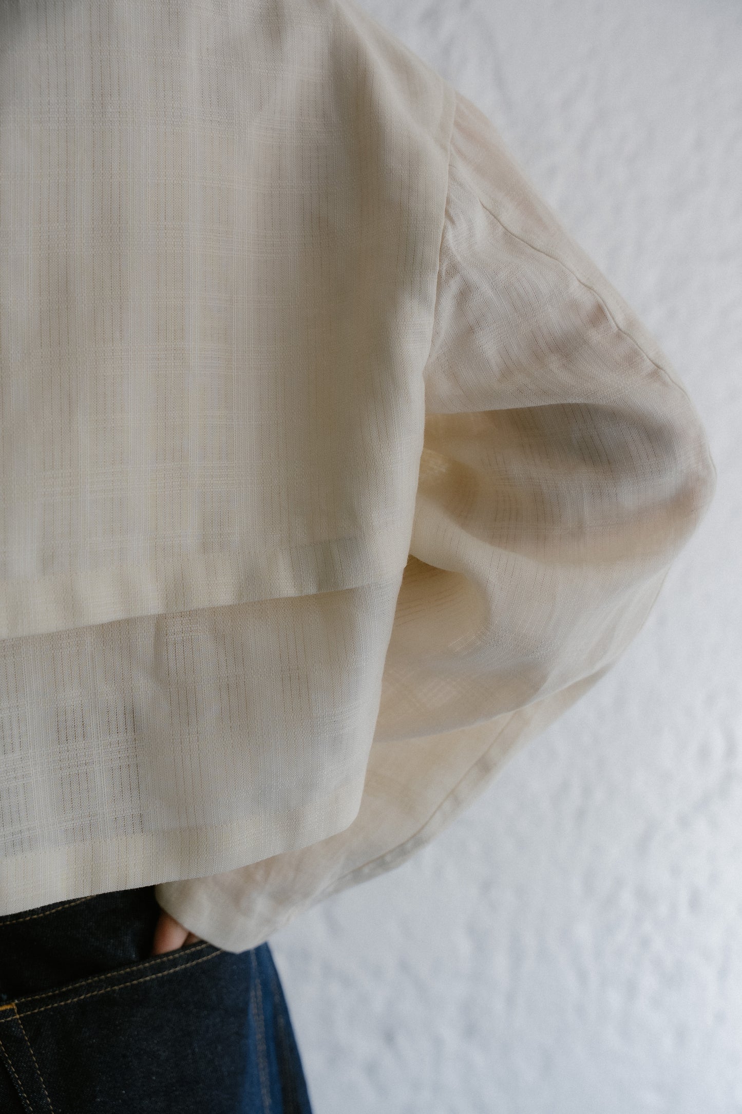 linen check short jacket