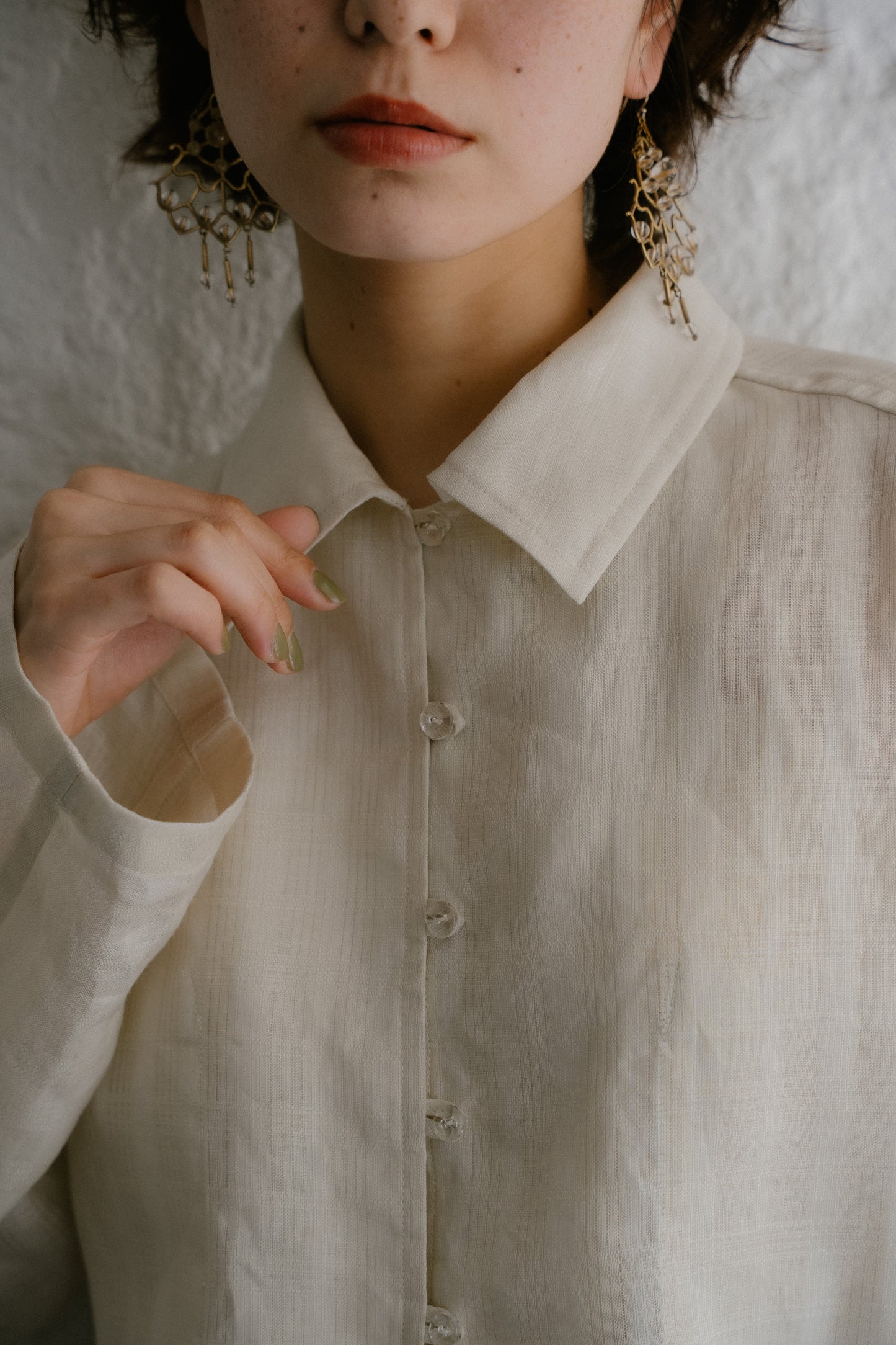linen check short jacket