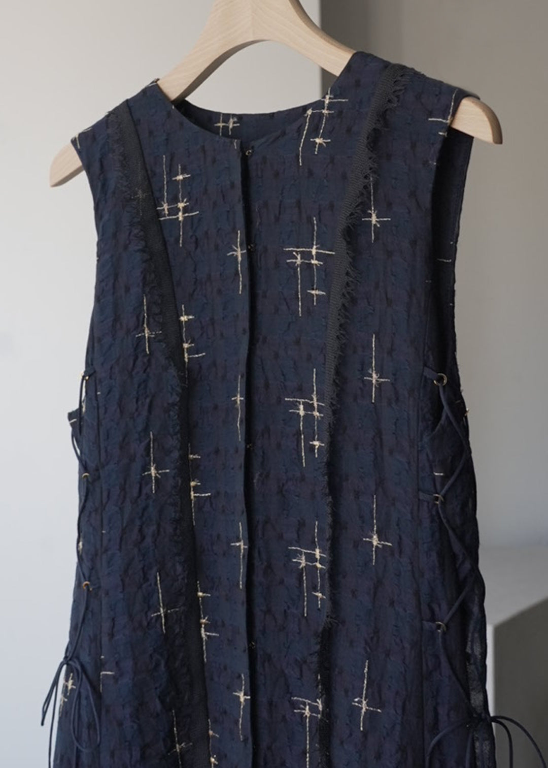 sparkle embroidery dress (navy)