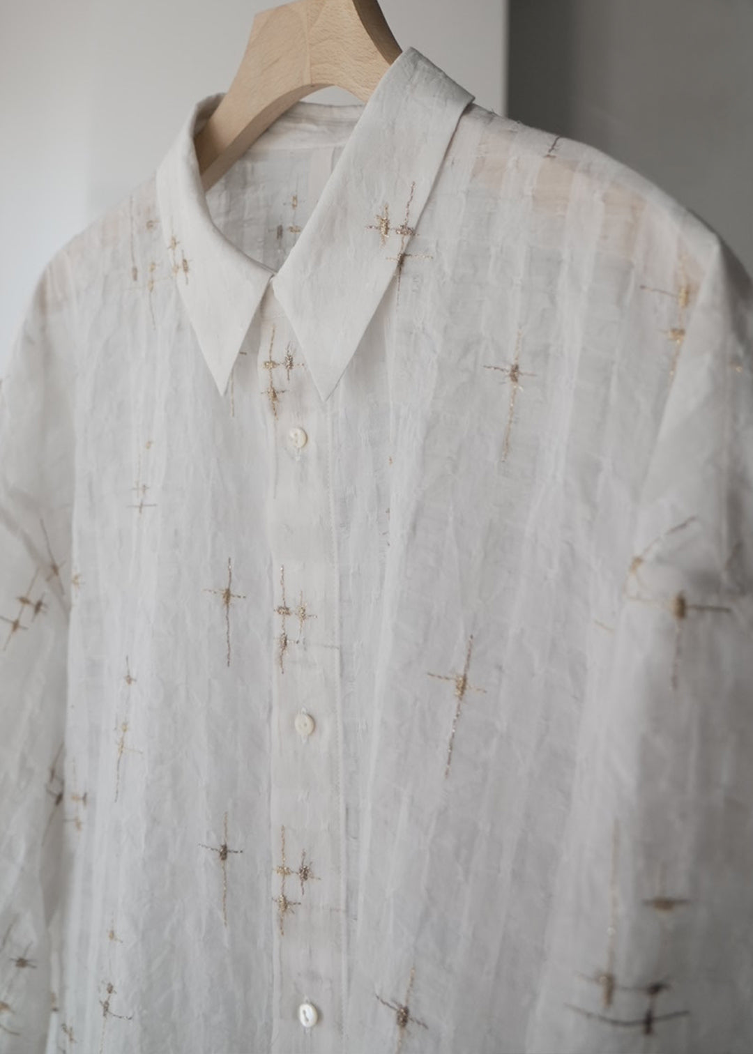 sparkle embroidery shirt (white)