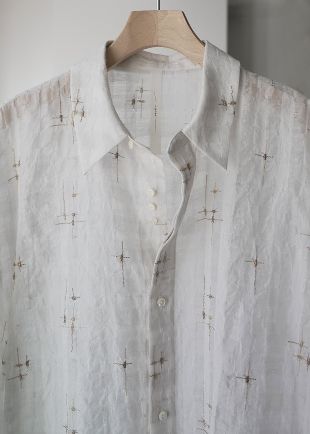 sparkle embroidery shirt (white)