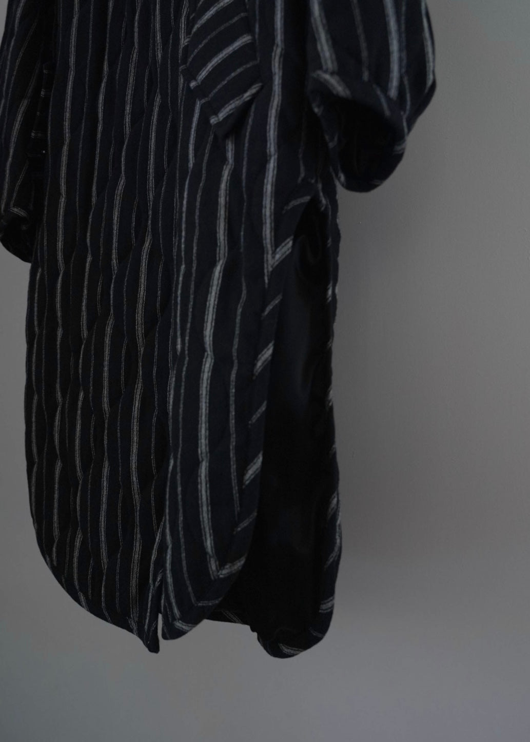 條紋被套外套(黑色)