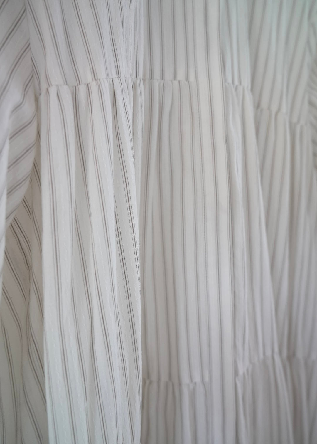 dobby stripe tiered shirt dress ( brown )