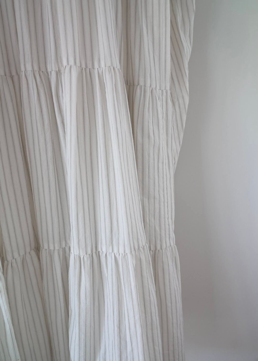 dobby stripe tiered shirt dress ( brown )