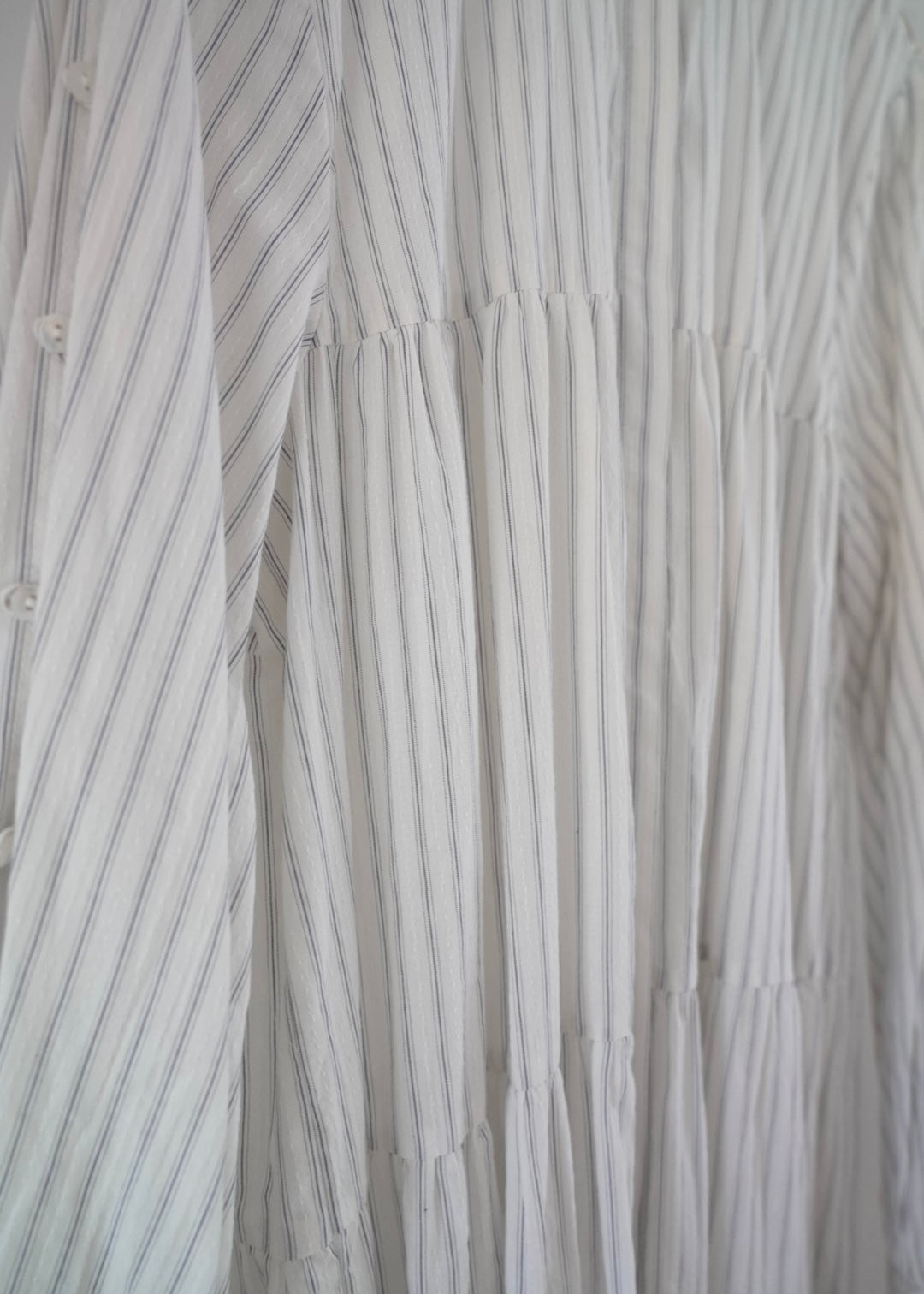 dobby stripe tiered shirt dress ( blue )