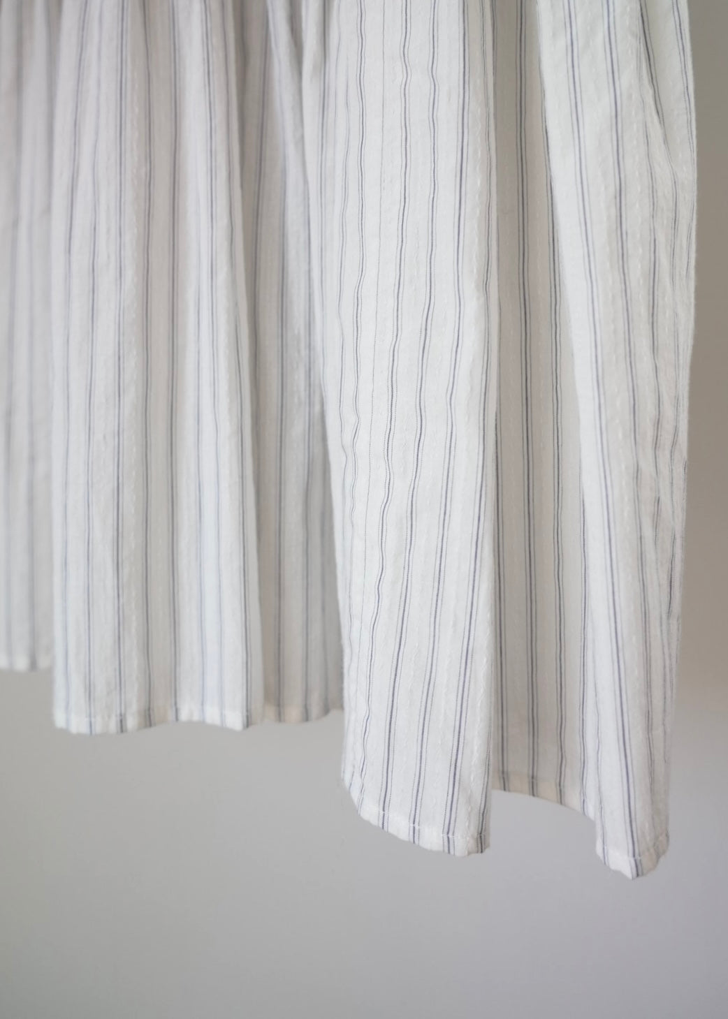 dobby stripe tiered shirt dress ( blue )
