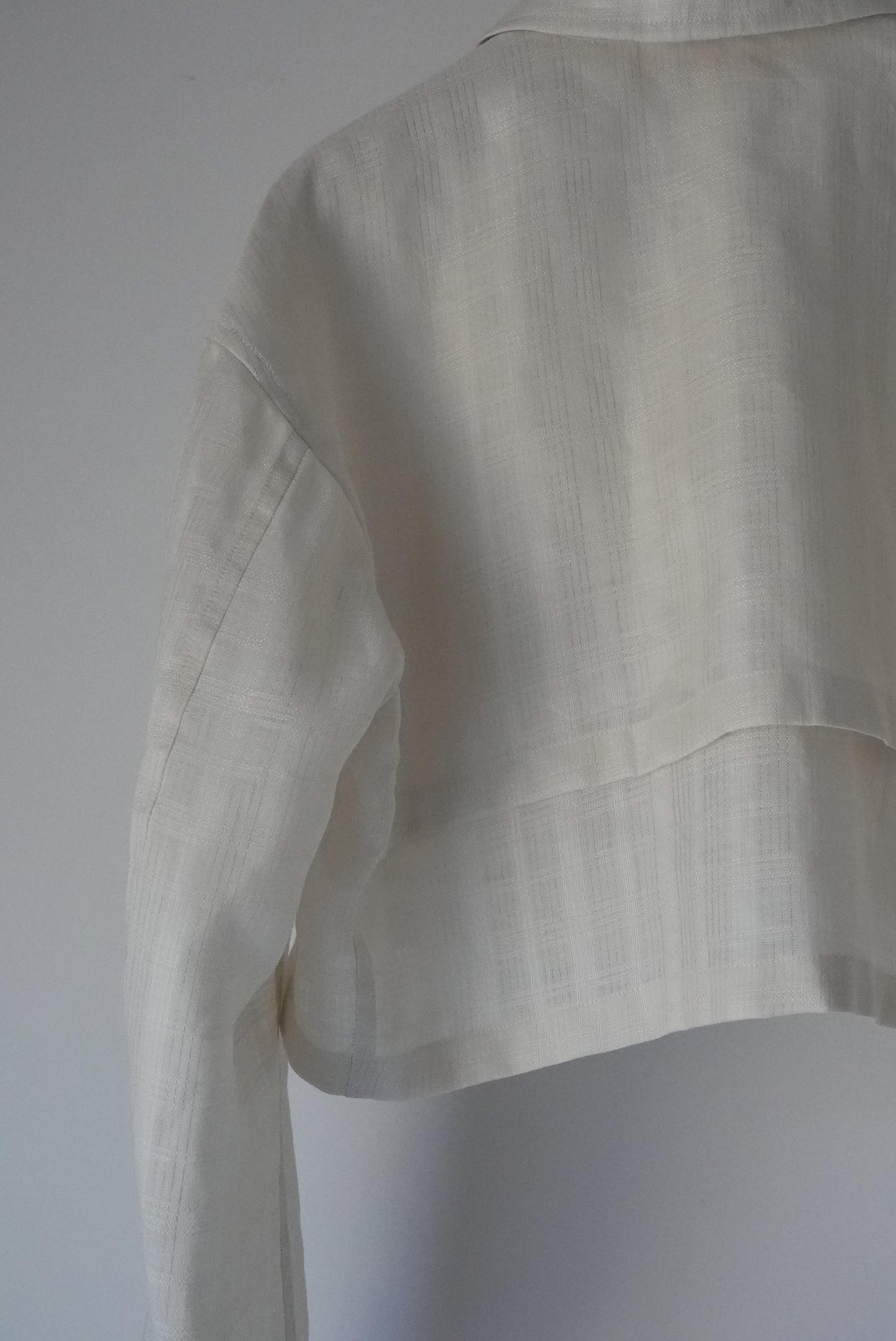 linen check short jacket