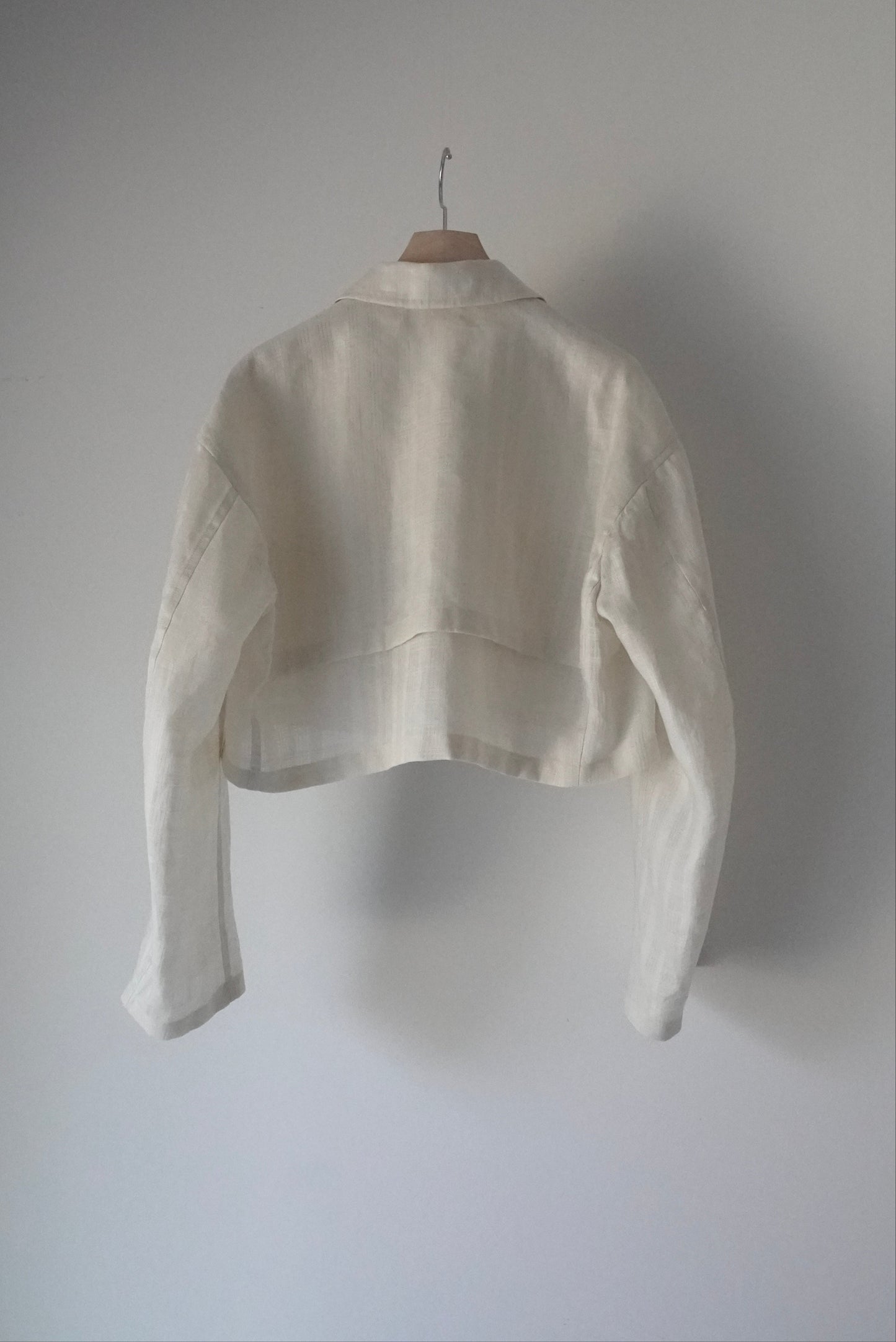 linen check short jacket