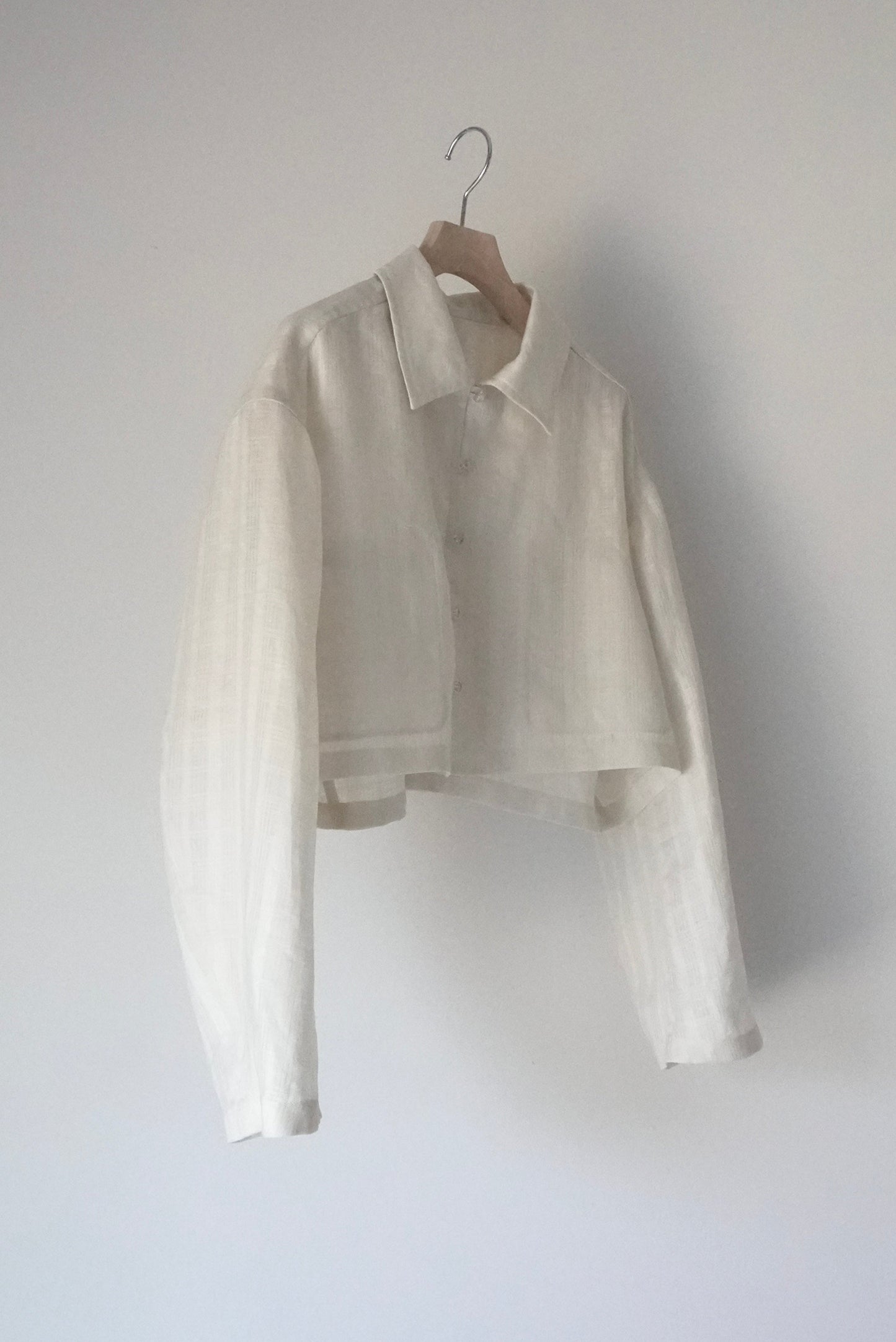 linen check short jacket
