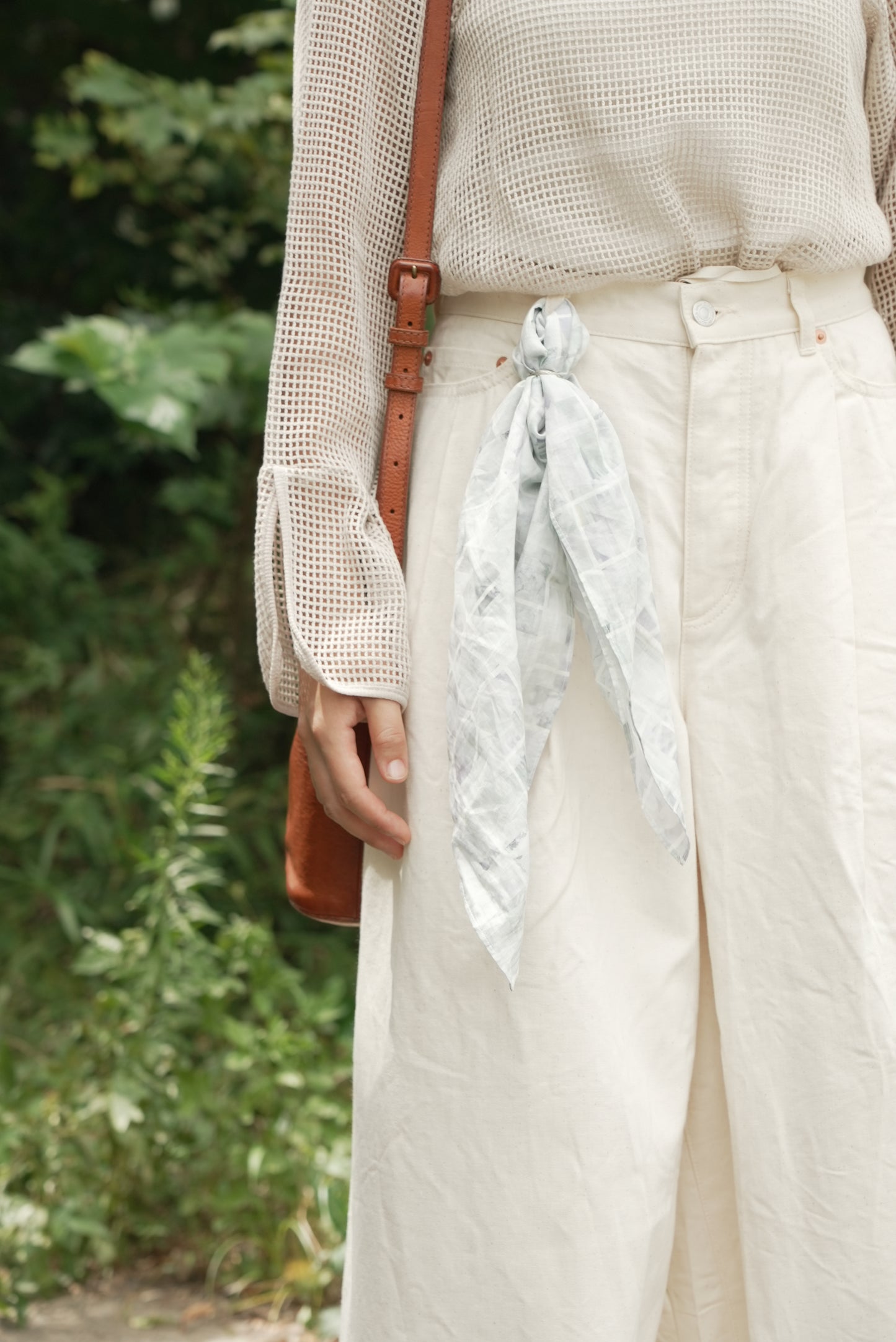 cotton net pullover (light beige)