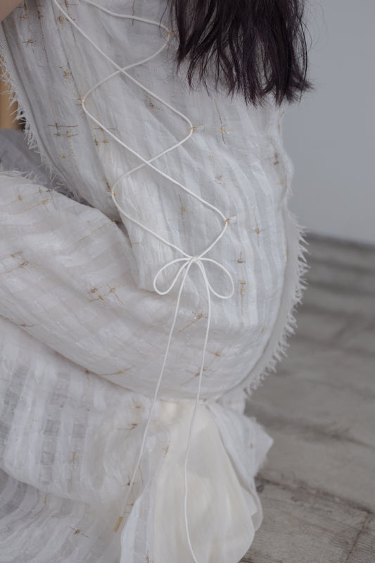 亮片刺繡洋裝(白)