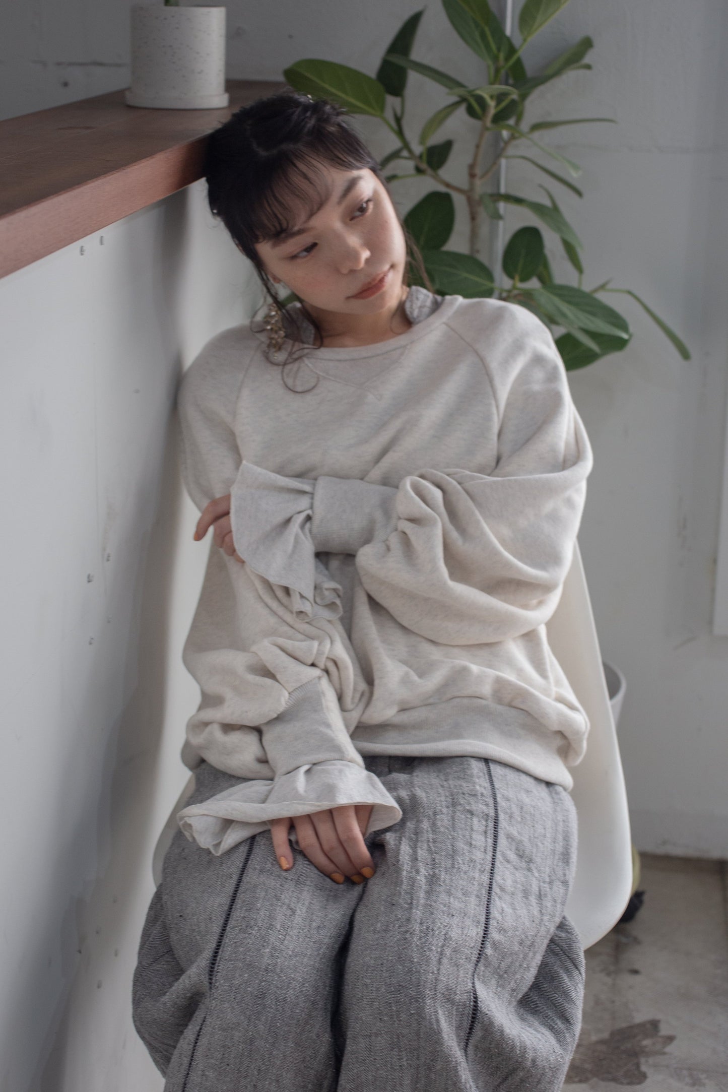 lib 綁帶袖套衫(白色)