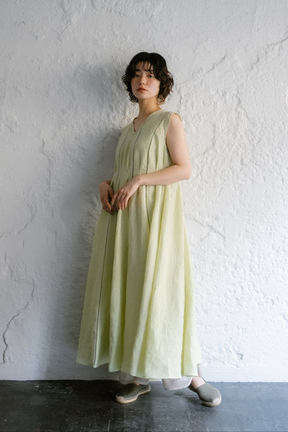 <ご予約商品> patch lace linen dress