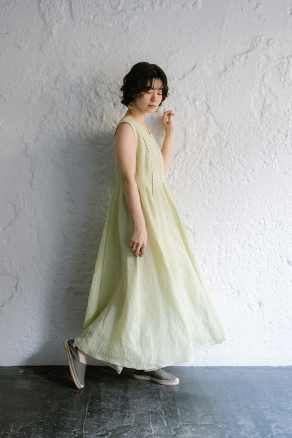 <ご予約商品> patch lace linen dress