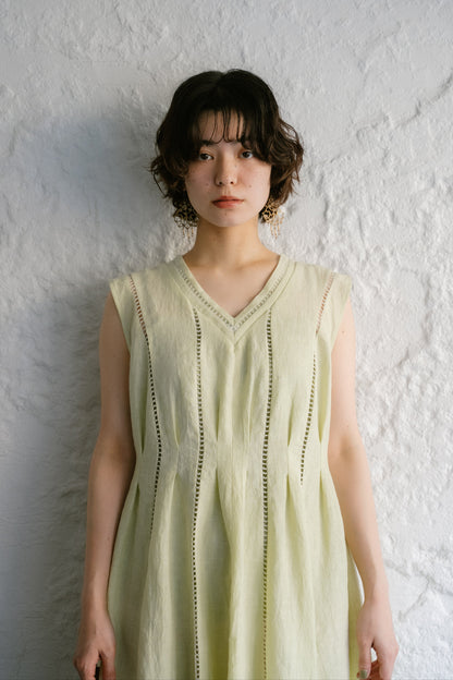 <ご予約商品> patch lace linen dress