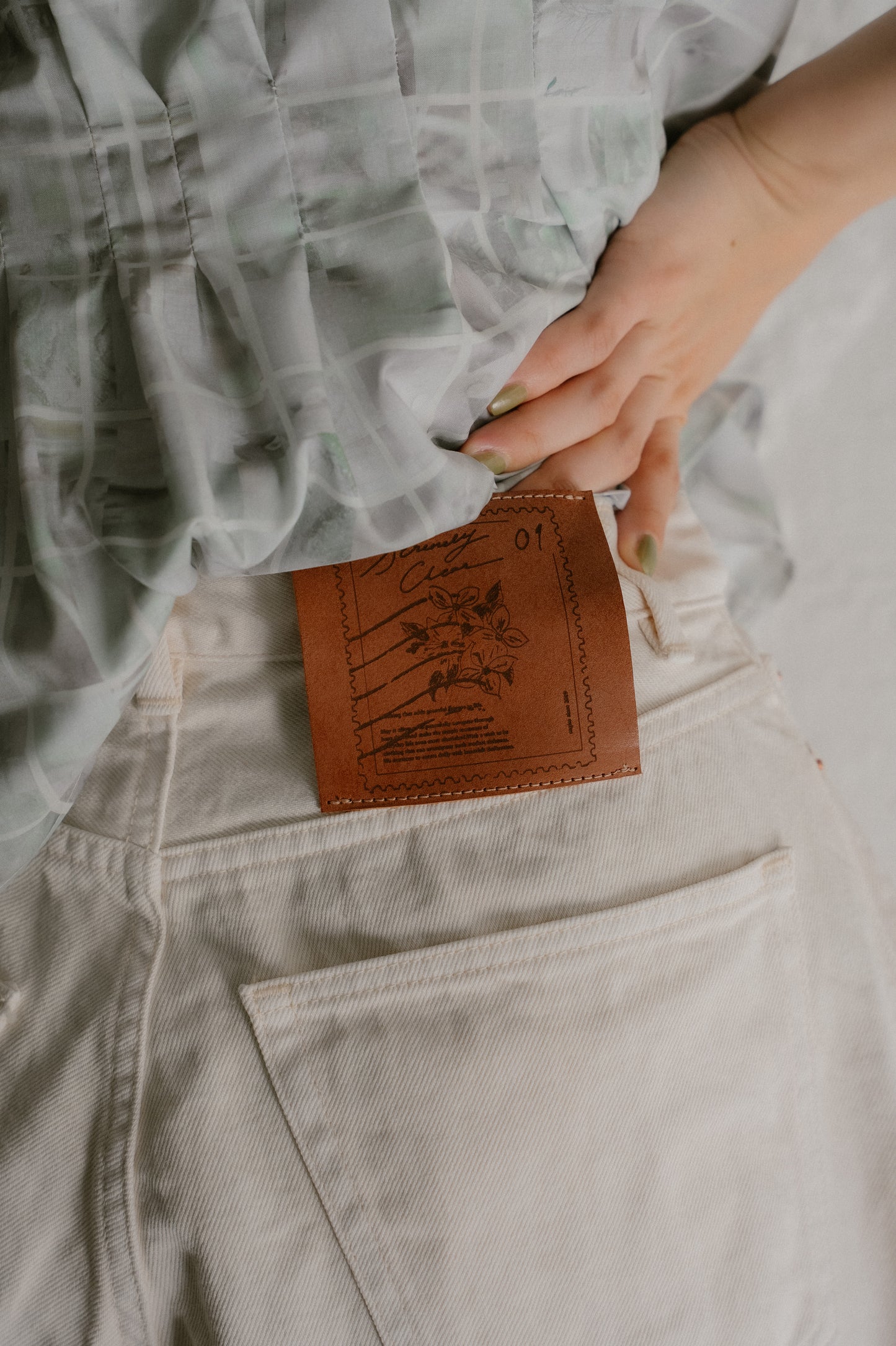 <ご予約商品> mailing stamp petal denim ( white )