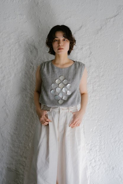 <ご予約商品> shell tops ( gray )