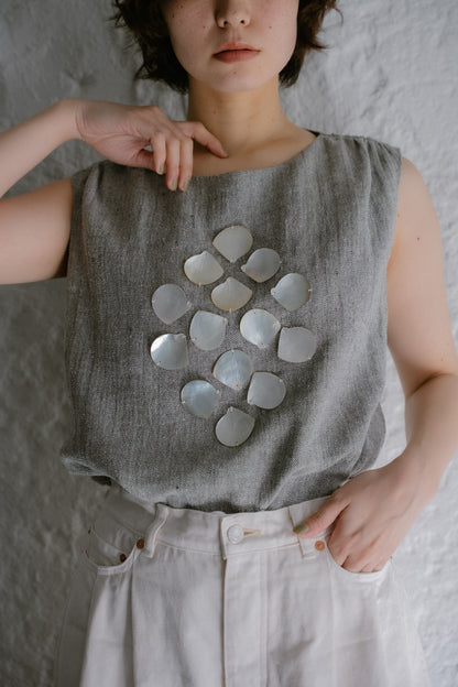 <ご予約商品> shell tops ( gray )