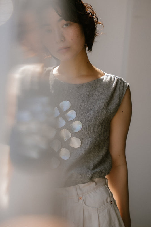 <ご予約商品> shell tops ( gray )