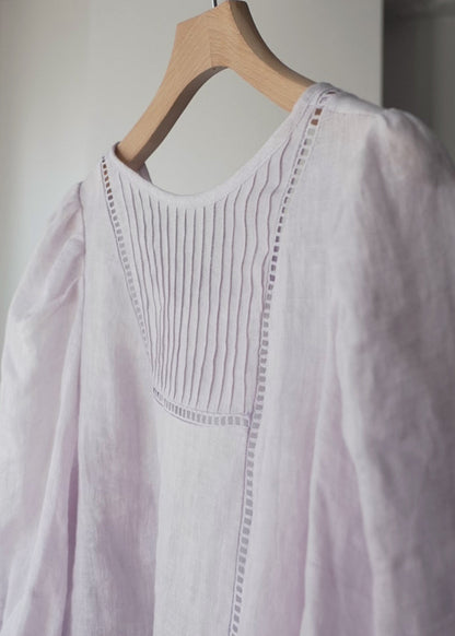 patch lace linen blouse (akebi)