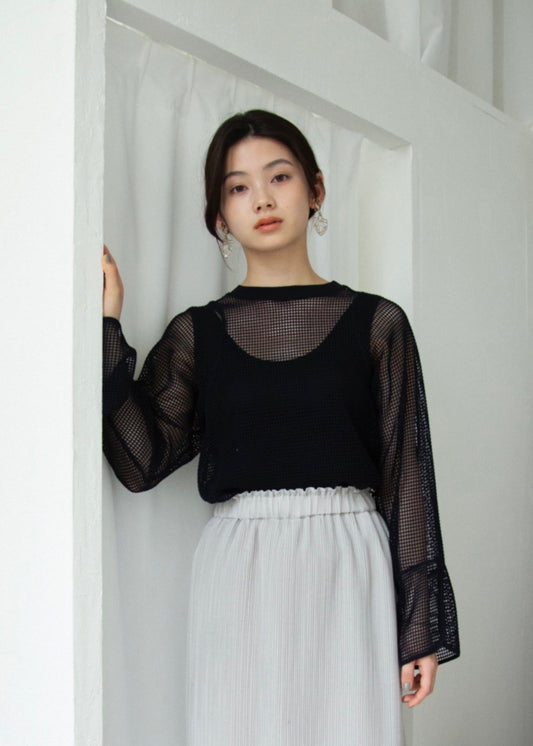 棉質網眼套頭衫(海軍藍)