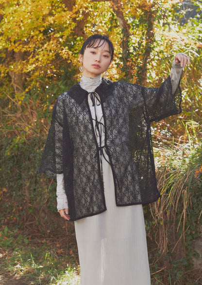 pottery rim lace shirt (black)