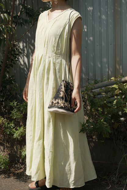 patch lace linen dress ( kabosu )