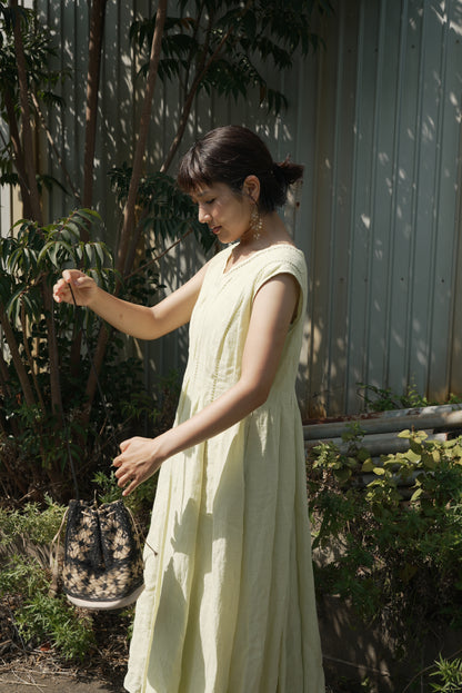 patch lace linen dress ( kabosu )