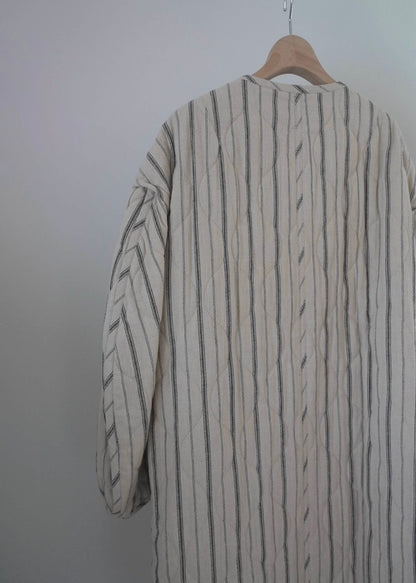 stripe quilt over jacket (écru)