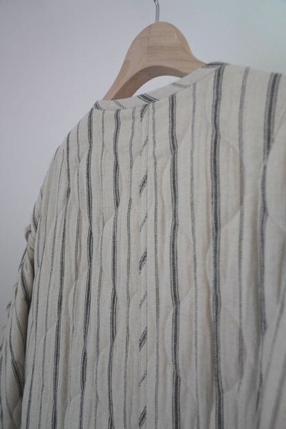 stripe quilt over jacket (écru)