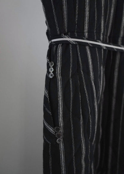 stripe quilt jumper skirt (black)