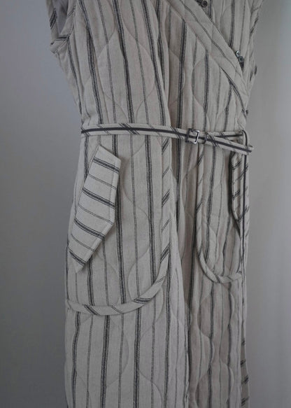 stripe quilt Jumper skirt (écru)