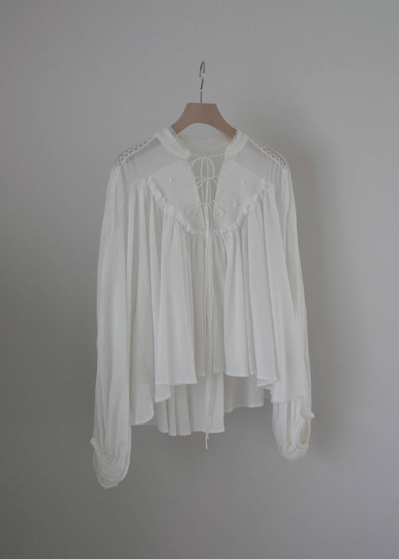 3ren ribbon blouse (white)