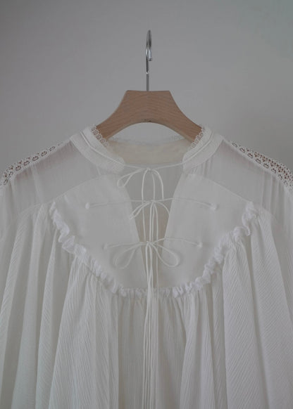 3ren ribbon blouse (white)