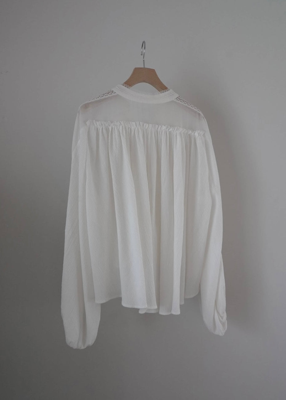 3ren ribbon blouse (white)