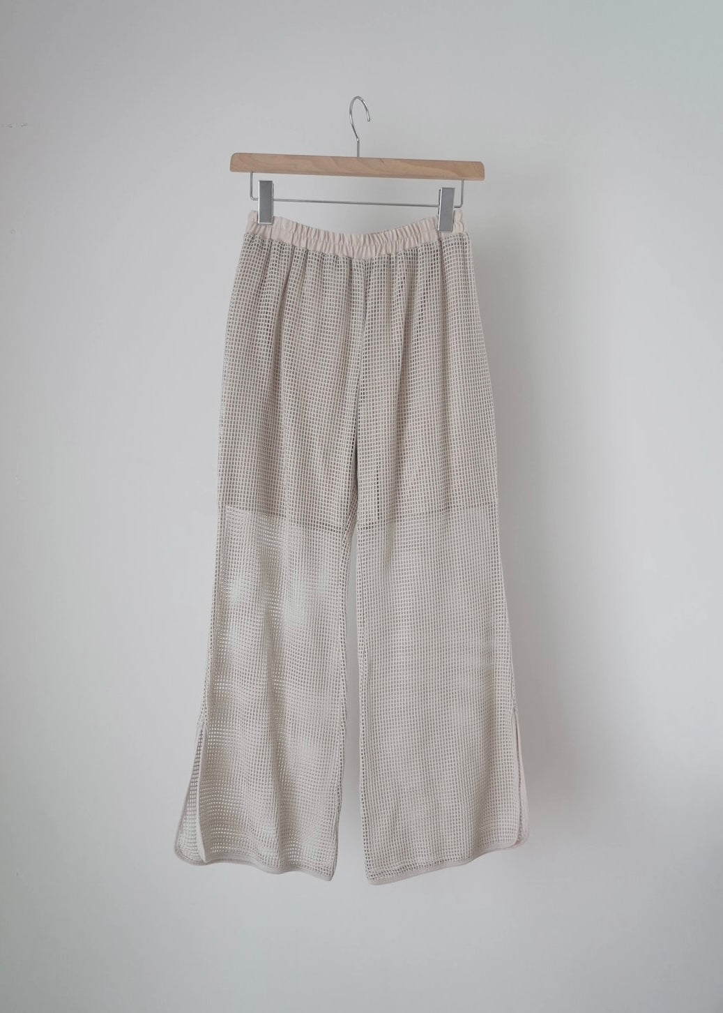 cotton net pants for layered (light beige)