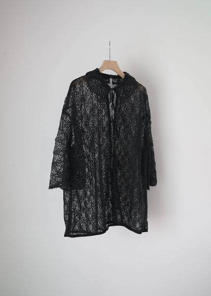 pottery rim lace shirt (black)