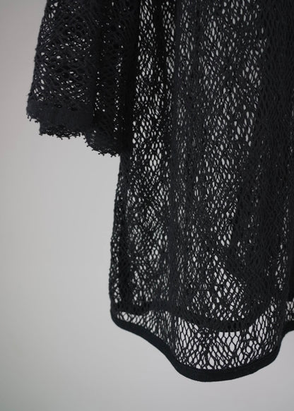 pottery rim lace shirt (black)