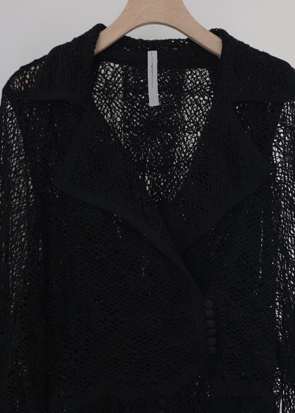 pottery rim lace trench coat (black)