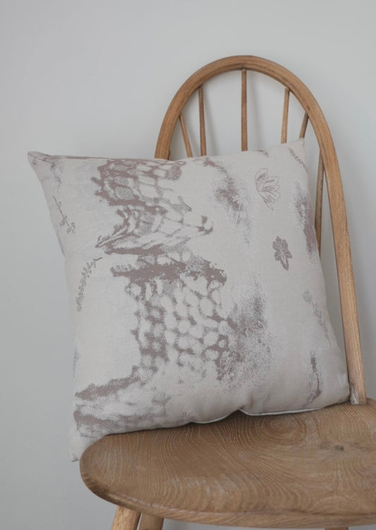 陰影輪廓提花靠墊(棕色)