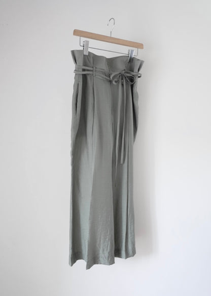 double ribbon sheer pants (light moss green)