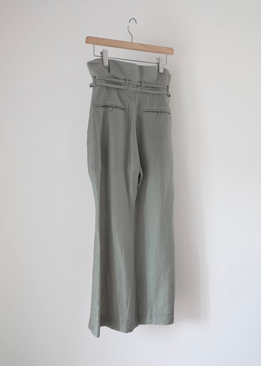 double ribbon sheer pants (light moss green)