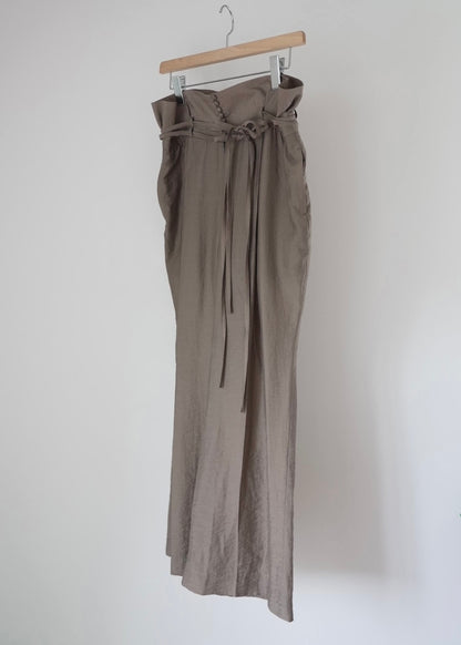 double ribbon sheer pants (brown)