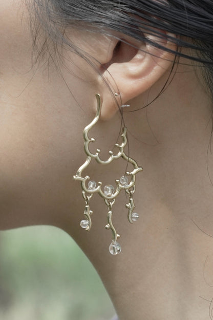 [ pre order ] chandelier series vol.6 "Dew" pierce & earring ( brass )